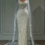 لباس عروس دانتل کار شده